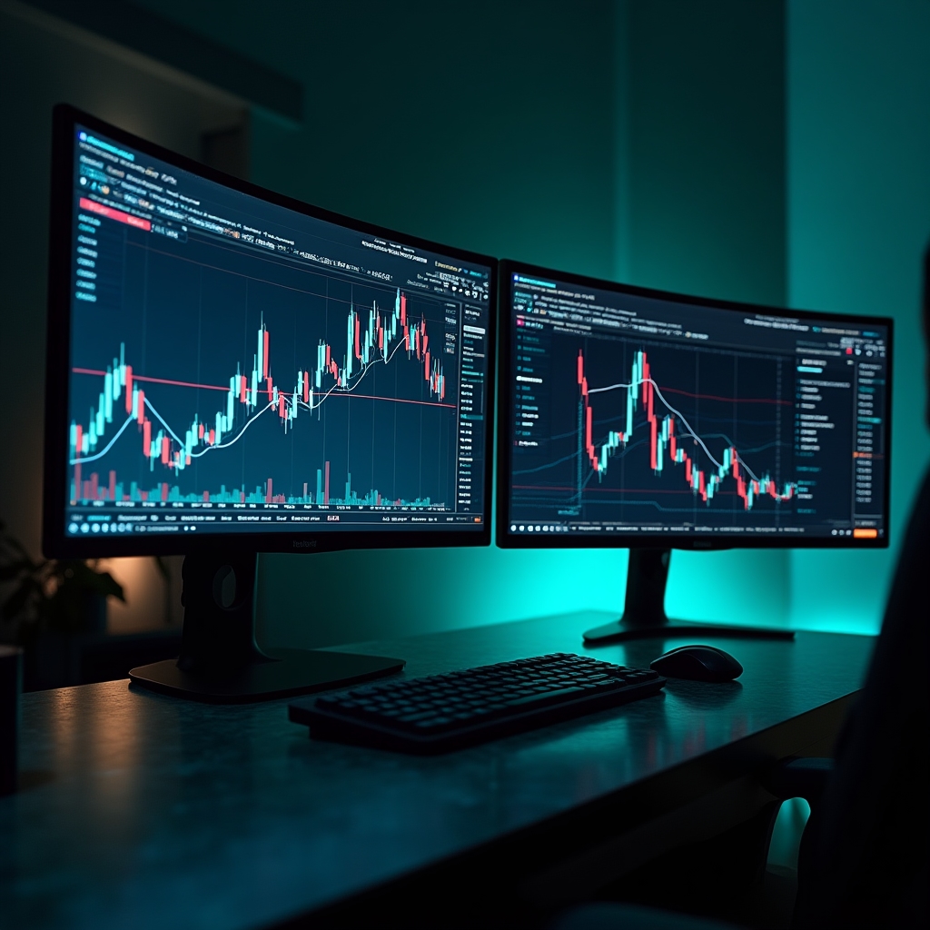 Bitcoin and Ethereum trading interface on desktop showing real-time exchange rates and transaction confirmation screen